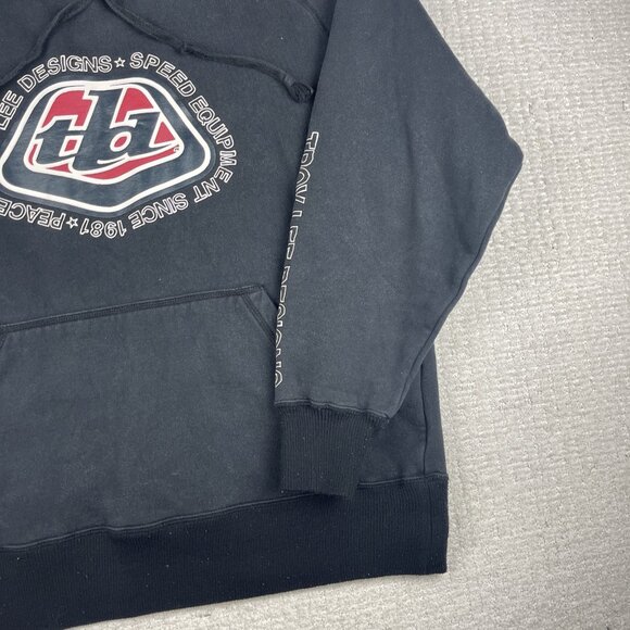 Y2K Men XL Troy Lee Designs Blk Motocross Pullover Hoodie Speed Equipement Read* - Picture 5 of 16